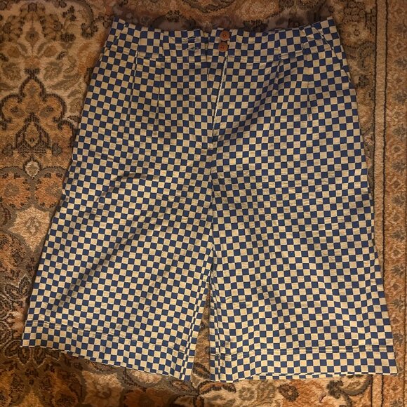NWOT Ilana Kohn Charli Culottes Marine Checks - Picture 1 of 2